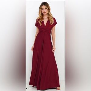 Lulus Burgundy Convertible Maxi Dress